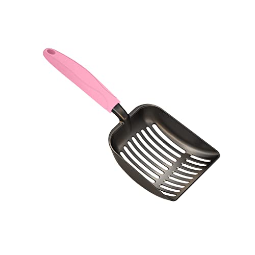 WePet Cat Litter Scoop, Non Stick Plated Aluminum Alloy Sifter, Kitty Metal Scooper, Deep Shovel, Long Handle, Poop Sifting, Kitten Pooper Lifter, Coated Black Body with Pink Handle WePet Cat Litter Scoop, Non Stick Plated Aluminum Alloy Sifter, Kitty Metal Scooper, Deep Shovel, Long Handle, Poop Sifting, Kitten Pooper Lifter, Coated Black Body with Pink Handle von WePet