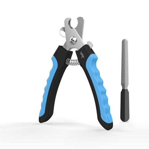 WePet Hundennagelknipser (U10.1), Nagelschere für große Hunderassen mit Quick-Sensor, rasiermesserscharfe Klinge, professionelle Nagelschere mit Sicherheitsstopper und Nagelfeile.Blau von WePet