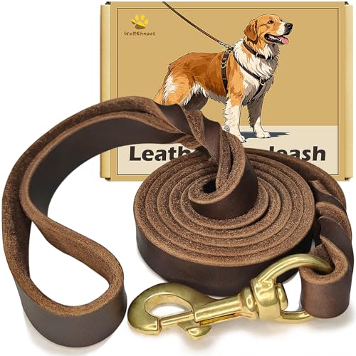 WERCHNPET Hundeleine aus Leder, robust, weich und stark, für große, mittelgroße und kleine Hunde, Premium-Lederleine für Hunde, 1,2 m WERCHNPET Hundeleine aus Leder, robust, weich und stark, für große, mittelgroße und kleine Hunde, Premium-Lederleine für Hunde, 1,2 m von WeRChnpet
