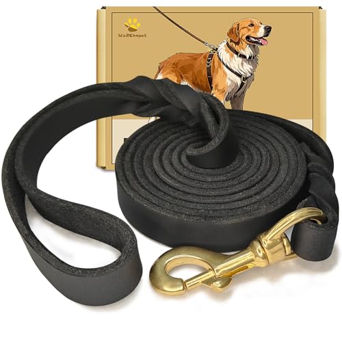 WERCHNPET Hundeleine aus Leder, robust, weich und stark, für große, mittelgroße und kleine Hunde, Premium-Lederleine für Hunde, 1,8 m WERCHNPET Hundeleine aus Leder, robust, weich und stark, für große, mittelgroße und kleine Hunde, Premium-Lederleine für Hunde, 1,8 m von WeRChnpet