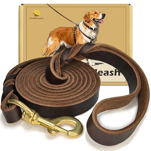 WERCHNPET Hundeleine aus Leder, robust, weich und stark, für große, mittelgroße und kleine Hunde, Premium-Lederleine für Hunde, 1,8 m WERCHNPET Hundeleine aus Leder, robust, weich und stark, für große, mittelgroße und kleine Hunde, Premium-Lederleine für Hunde, 1,8 m von WeRChnpet