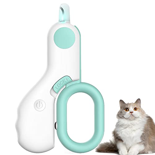 Wean Katzennagelknipser mit LED-Licht, professioneller Entriegelungsschutz, ergonomischer Griff, Katzenkrallentrimmer für Hund Katze Welpe Kätzchen Kaninchen von Wean