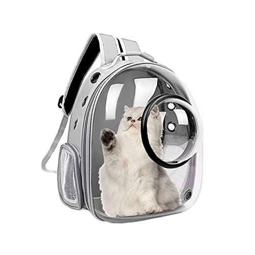 Wean Tragbarer Haustier-Reiserucksack, atmungsaktiv, transparente Katzentasche mit zwei seitlichen Belüftungslöchern für Reisen und Outdoor-Aktivitäten von Wean