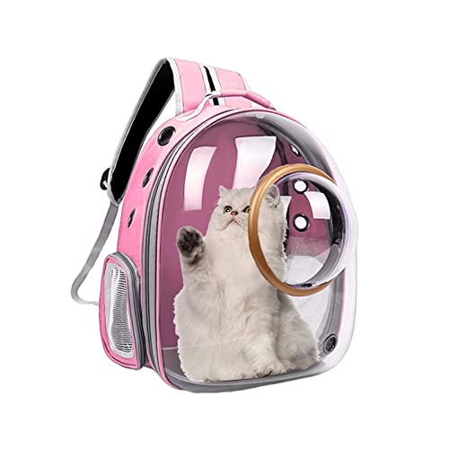 Wean Tragbarer Haustier-Reiserucksack, atmungsaktiv, transparente Katzentasche mit zwei seitlichen Belüftungslöchern für Reisen und Outdoor-Aktivitäten von Wean