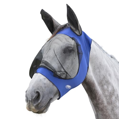 WEATHERBEETA Deluxe Stretch Augenschutz mit Ohren, Königsblau/Schwarz (kleines Pony) von Weatherbeeta