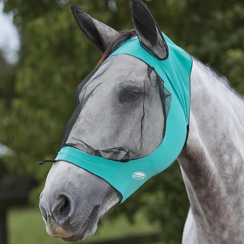 WEATHERBEETA Deluxe Stretch-Augenschutz mit Ohren, türkis/schwarz (kleines Pony) von Weatherbeeta