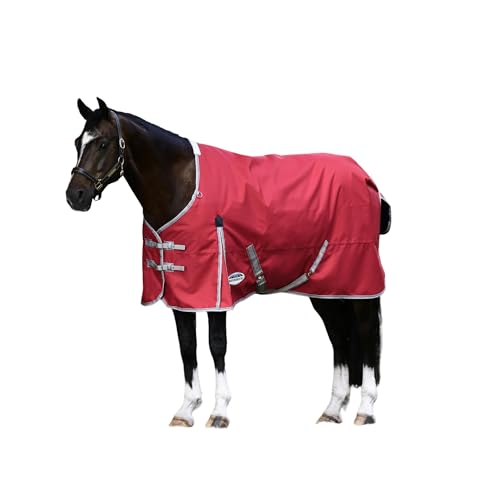WeatherBeeta ComFiTec Classic Standard Neck Lite Plus Pferdedecke, rot/silber/marineblau, 6'5 von Weatherbeeta
