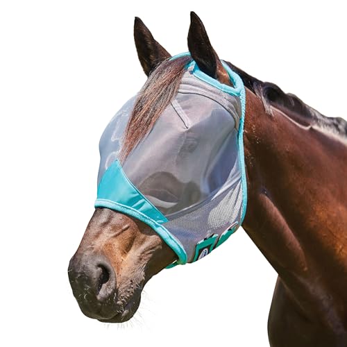 WeatherBeeta ComFiTec Deluxe Feinmaschige Maske, grau/türkis, kleines Pony von Weatherbeeta