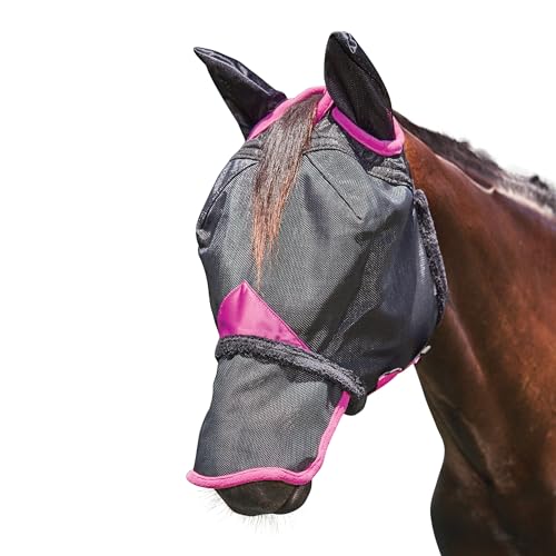Weatherbeeta ComFiTec Deluxe Durable Mesh Mask with Ears & Nose, Farbe:Black/Purple, Größe:Pony von Weatherbeeta