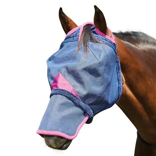 Weatherbeeta Comfitec Deluxe strapazierfähige Netzmaske mit Nase, Marineblau/Violett, kleines Pony von Weatherbeeta