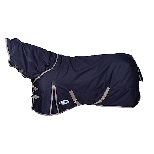 Weatherbeeta Comfitec Essential Lite Plus Abnehmbarer Nackenschutz - Navy/Silber von Weatherbeeta