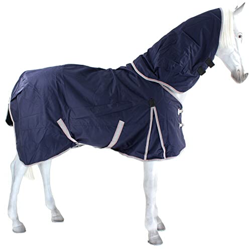 Weatherbeeta Comfitec Essential Lite Plus Abnehmbarer Nackenschutz - Navy/Silber von Weatherbeeta