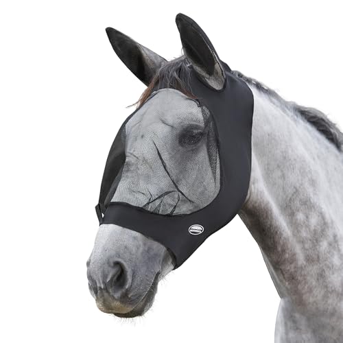 Weatherbeeta Deluxe Stretch Eye Saver with Ears, Farbe:Black/Black, Größe:Mini/Shetty von Weatherbeeta