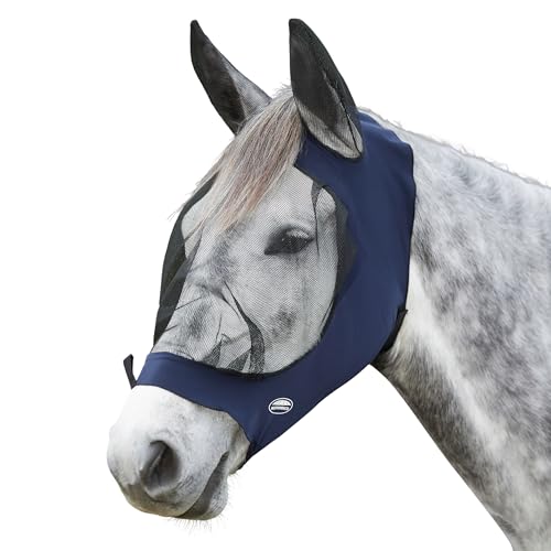 Weatherbeeta Deluxe Stretch Fliegenmaske mit Ohrenschutz, Farbe:Navy/Black, Größe:Warmblut von Weatherbeeta