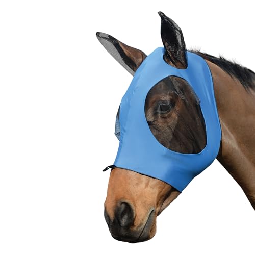 Weatherbeeta Stretch Bug Eye Saver with Ears Fly Mask Mini Royal Blue Black von Weatherbeeta