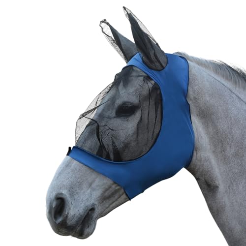 Weatherbeeta Stretch Eye Saver with Ears Fly Mask Pony Royal Blue Black von Weatherbeeta
