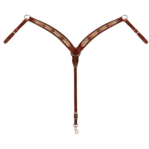Turquoise Cross Coco Feather 45103-01-30 Brusthalsband, konturiert, durchschnittliches Pferd von Weaver Leather