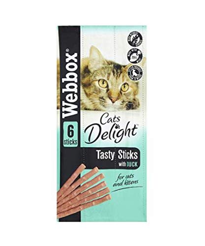 Webbox Cats Delight Tasty Sticks mit Ente, 6 Stück, 30 g, 12 Stück von Webbox