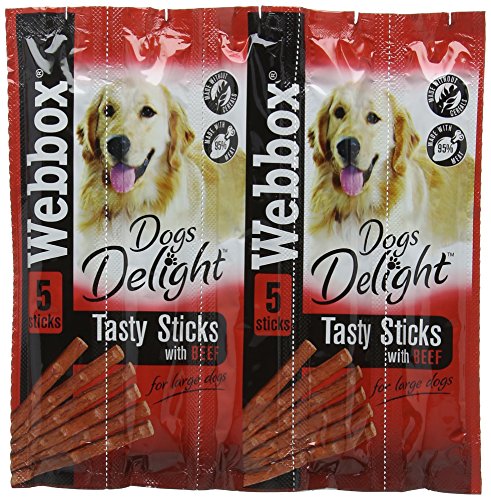 Webbox Dogs Delight Rinderstäbchen, 55 g, 18 Stück von Webbox