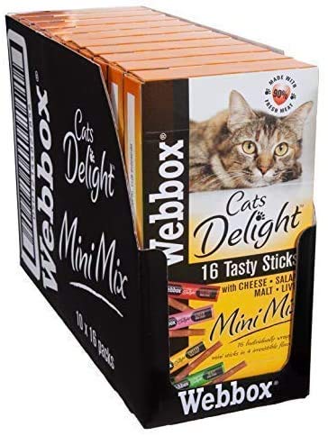 Webbox Katzen-Sticks, Verschiedene Geschmacksrichtungen, 16 Sticks von Webbox