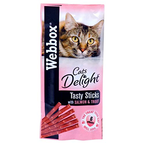 Webbox Leckerli für Katzen mit Lachs und Forelle, 30 g, 6 Stäbchen, 95 % Fleisch, 1 Stück von Webbox