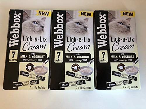 Webbox Lick-E-Lix Creme mit Milch und Joghurt 7 X 10 G Beutel (3er Pack) von Webbox