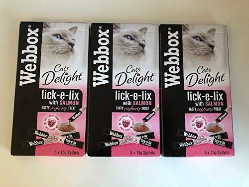 Webbox Lick-E-Lix Yoghurty mit Lachs 5 X 15g Tüten (3er Pack) von Webbox