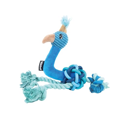 Webbox Pedro der Pfau – Hundespielzeug aus geknotetem Seil und TPR-Gummi, entworfen für Bereicherung Webbox Pedro der Pfau – Hundespielzeug aus geknotetem Seil und TPR-Gummi, entworfen für Bereicherung von Webbox