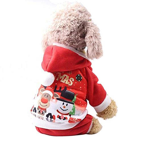 Webuyii Hundepullover mit Kapuze für Weihnachten, warm, für den Winter von Webuyii