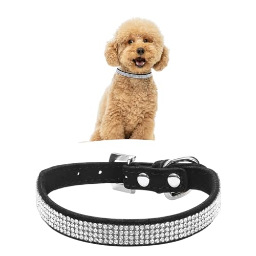 Hochzeitsdekor schwarzes Haustierhalsband für Hunde und Katzen, Diamant-Kristalle, Band mit Strass-Verschluss, weiches Leder, schickes Tierzubehör, schützend, leicht Hochzeitsdekor schwarzes Haustierhalsband für Hunde und Katzen, Diamant-Kristalle, Band mit Strass-Verschluss, weiches Leder, schickes Tierzubehör, schützend, leicht von WedDecor