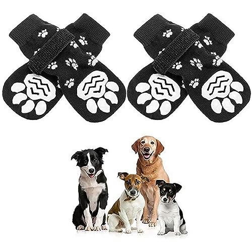 WeddHuis Anti-Rutsch Hundesocken für den Innenbereich - Verstellbarer Pfotenschutz mit Traktionskontrolle für alternde Hunde auf Hartholzböden von WeddHuis