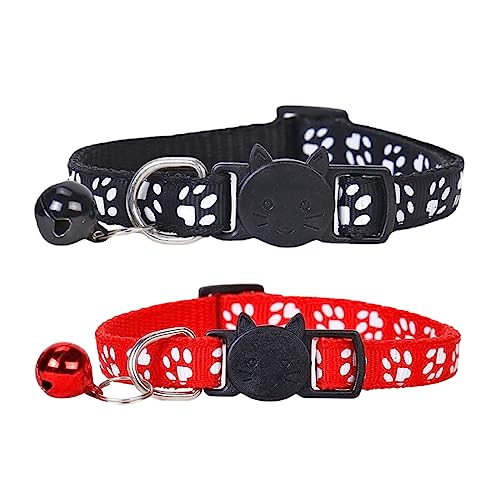 WeddHuis 2 Stück Katzenhalsband mit Sicherheitsverschluss und Glöckchen, Verstellbar Halsband Katze Kitten WeddHuis 2 Stück Katzenhalsband mit Sicherheitsverschluss und Glöckchen, Verstellbar Halsband Katze Kitten von WeddHuis