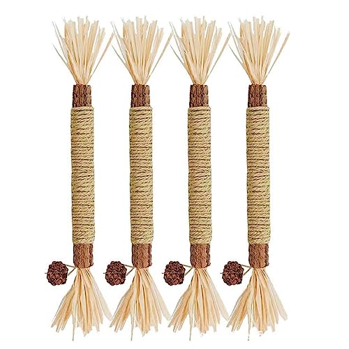 WeddHuis 4 Stück Katzensticks,Katzensticks Zur Zahnreinigung,Kausticks Set,Katzenminze Spielzeug,Katzenminze Sticks Zum Schleifen von Zähnen,Für Katze Zu Spielen, Beißen, Kauen (lang/2PCS) von WeddHuis