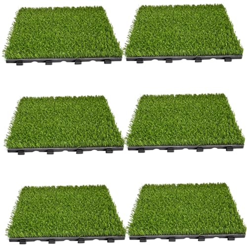 Weddflower Grasmatte für Hunde 6pcs 12x12 weiche durchlässige Hunde Pee Graspolster Bissfestes waschbares falsches Gras für wiederverwendbares Hund Töpfchen -Gras für Balkon Kindergarten Kunstrasen von Weddflower