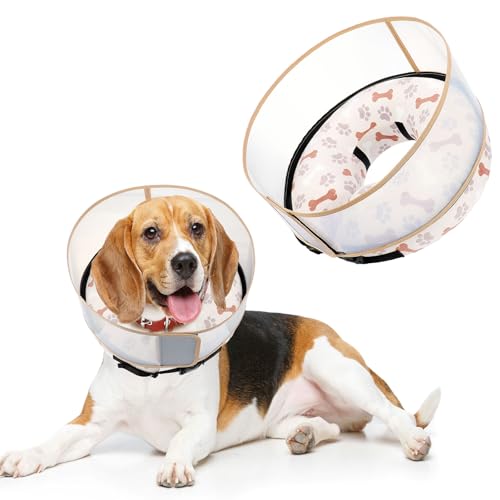 Wedding Pails Hundehalsband nach Operationen, aufblasbares Hundehalsband mit verbesserter Anti-Leck-Schutzhülle, bequeme Alternative für mittelgroße und große Hunde von Wedding Pails