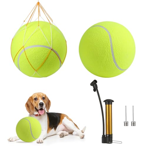 Wedding Pails Riesiger Tennisball für Hunde, 24,1 cm, interaktives Hundespielzeug, großer Tennisball mit 1 Ballpumpe und 2 Nadeln, für kleine, mittelgroße und große Hunde von Wedding Pails