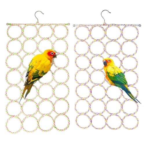 2 PCs Papageienständer Hanging Vogelschwung Papagei Perch Ständer Baumständer 28 Runden Vogelperch Ständer faltbar Hamster Kletterrahmen Multifunktionales Vogelspielzeug für Papageien Vogel Hamster Z von Wedhapy