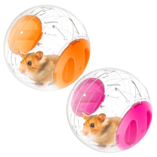 2 Stück Hamster Bälle Hamsterrad 12 cm Transparenter Kunststoff Hamster Gymnastikball Für Kleine Tiere Lindert Langeweile Und Erhöht Die Aktivität von Wedhapy