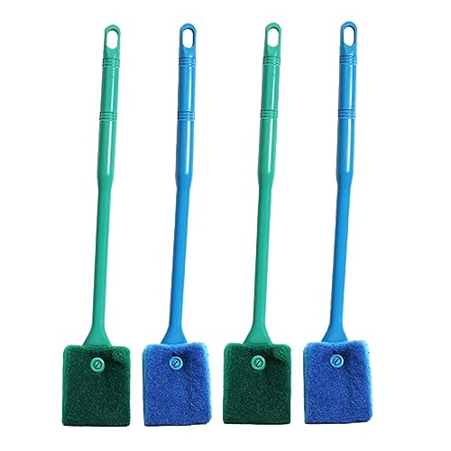 Aquarium Schwammreiniger doppelseitiger Schwammreiniger mit langem Griff Aquarium Algenbürste Schrubber Werkzeug 4 Stück Aquarium Schwammreiniger doppelseitiger Schwammreiniger mit langem Griff Aquarium Algenbürste Schrubber Werkzeug 4 Stück von Wedhapy
