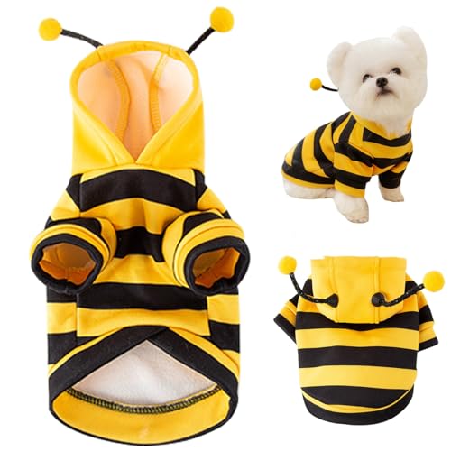Hundebienenkostüm süß & Lustige Hummel Bienenhunde Kostüm mit D Ringgröße l Weiches Hund Hoodie Winter Outfit Halten Sie Haustiere warm für kleine Hund Cosplay, Weihnachten, Halloween Hundebienenkostüm süß & Lustige Hummel Bienenhunde Kostüm mit D Ringgröße l Weiches Hund Hoodie Winter Outfit Halten Sie Haustiere warm für kleine Hund Cosplay, Weihnachten, Halloween von Wedhapy