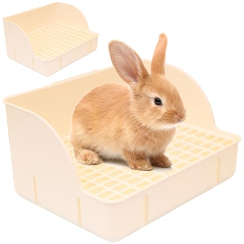 Kaninchenstreuablett, quadratische Kunststoff -Meerschweinchen -Müllschale, leicht zu installierende Kaninchen -Toilette mit Knopf, leicht zu reinigen Töpfchen -Trainer für kleines Tier/Meerschweinch Kaninchenstreuablett, quadratische Kunststoff -Meerschweinchen -Müllschale, leicht zu installierende Kaninchen -Toilette mit Knopf, leicht zu reinigen Töpfchen -Trainer für kleines Tier/Meerschweinch von Wedhapy