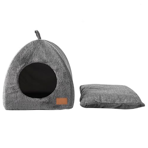 Katzenbett, Katzenhaus, Katzenhöhle, Katzen-Iglu, 35,6 x 35,6 x 38,1 cm, halbgeschlossenes Katzenhöhlenbett mit abnehmbarem, waschbarem Kissen, rutschfestes Katzenhaus, weiches und warmes Katzenbett, Katzenhaus, Katzenhöhle, Katzen-Iglu, 35,6 x 35,6 x 38,1 cm, halbgeschlossenes Katzenhöhlenbett mit abnehmbarem, waschbarem Kissen, rutschfestes Katzenhaus, weiches und warmes von Wedhapy