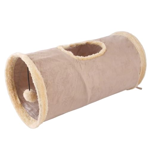 Katzentunnel, Faltbarer Wildleder-Katzentunnel mit Ball und Knisterpapier, Indoor-Spielzeug für Kätzchen, Welpen, Kaninchen von Wedhapy