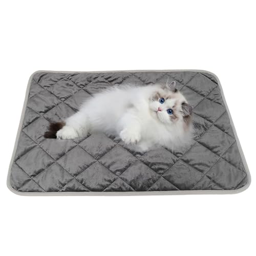 Selbstwärmende Katzenmatte, selbsterhitzendes Katzenkissen, 40,6 x 50,8 cm, Thermo-Katzenwärmkissen, Haustierbettkissen, reflektiert die Körperwärme für unter 4 kg, kein Strom erforderlich, grau Selbstwärmende Katzenmatte, selbsterhitzendes Katzenkissen, 40,6 x 50,8 cm, Thermo-Katzenwärmkissen, Haustierbettkissen, reflektiert die Körperwärme für unter 4 kg, kein Strom erforderlich, grau von Wedhapy