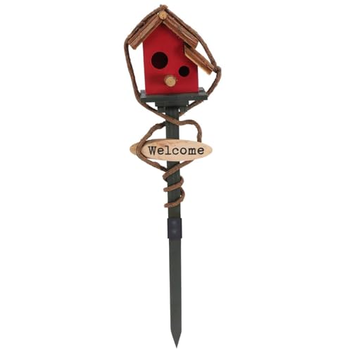 Vogelhäuschen Für Den Außenbereich Mit Stange Vogelhausständer 69,9 cm Hoch Holz Vogelhaus Cottage Vogelhausständer Dekorativer Vogelhaus Gartenpfahl Rot Vogelhäuschen Für Den Außenbereich Mit Stange Vogelhausständer 69,9 cm Hoch Holz Vogelhaus Cottage Vogelhausständer Dekorativer Vogelhaus Gartenpfahl Rot von Wedhapy