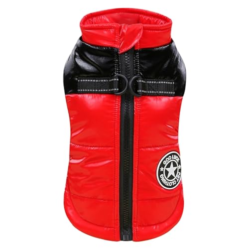 Wedhapy Hundejacke Hundemantel Winter wasserdicht und Winddicht Hundeschneejacke extra warme Hundeweste mit D-Ringen Reißverschluss Hundeweste Dicke Haustierkleidung für 3–4,25 kg Wintermantel L von Wedhapy