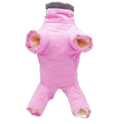 Wedhapy Hundemantel, wasserdicht, Hundekleidung, Hundemäntel, Haustier-Winterkleidung, warme Jacke, Fleece-gefütterter Mantel, Haustierjacke, Vier Beine, für den Winter, Rosa, S von Wedhapy