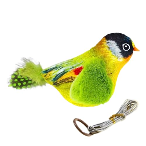Wedhapy Katzenspielzeug mit flatterndem Vogel und Katzenminze realistisches zwitscherndes Vogel-Katzenspielzeug für gelangweilte Katzen berührungsaktiviertes interaktives Katzenspielzeug Wedhapy Katzenspielzeug mit flatterndem Vogel und Katzenminze realistisches zwitscherndes Vogel-Katzenspielzeug für gelangweilte Katzen berührungsaktiviertes interaktives Katzenspielzeug von Wedhapy
