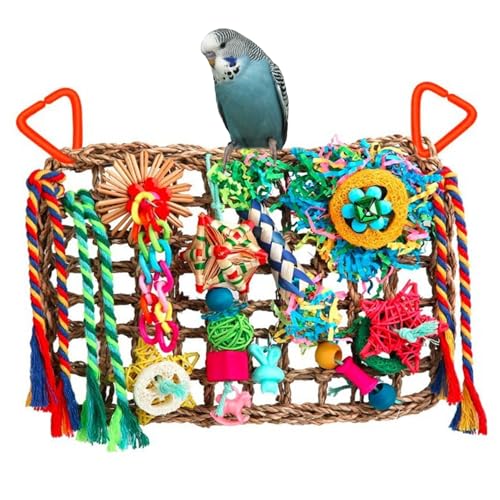 Wedhapy Papageienspielzeug Papageienspielzeug Geflochtenes Wellensittichspielzeug Vogelspielzeug Für Käfigvögel Lustiges Nymphensittichspielzeug (Zufällige Farbe) von Wedhapy