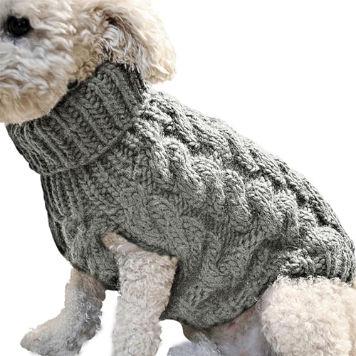 Wedhapy Welpenpullover, Pullover für kleine Hunde, Pullover für kleine Hunde, Rollkragenpullover, Strickpullover, elastischer Weihnachtspullover für Hunde, Winter, dick, warm, Klassische Kleidung M von Wedhapy